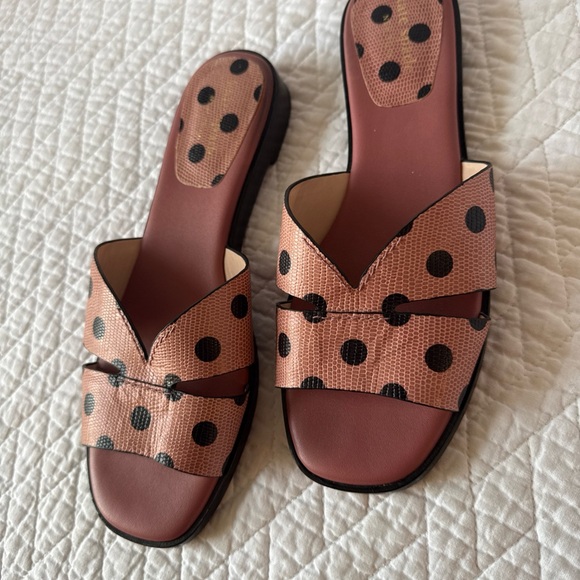 Kate Spade Pink and Black Polka Dot Sandals - Picture 9 of 13